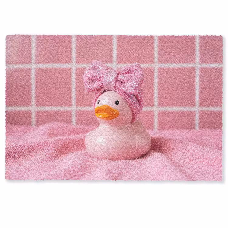 Deurmat - Badeend -Strik - Roze — 1