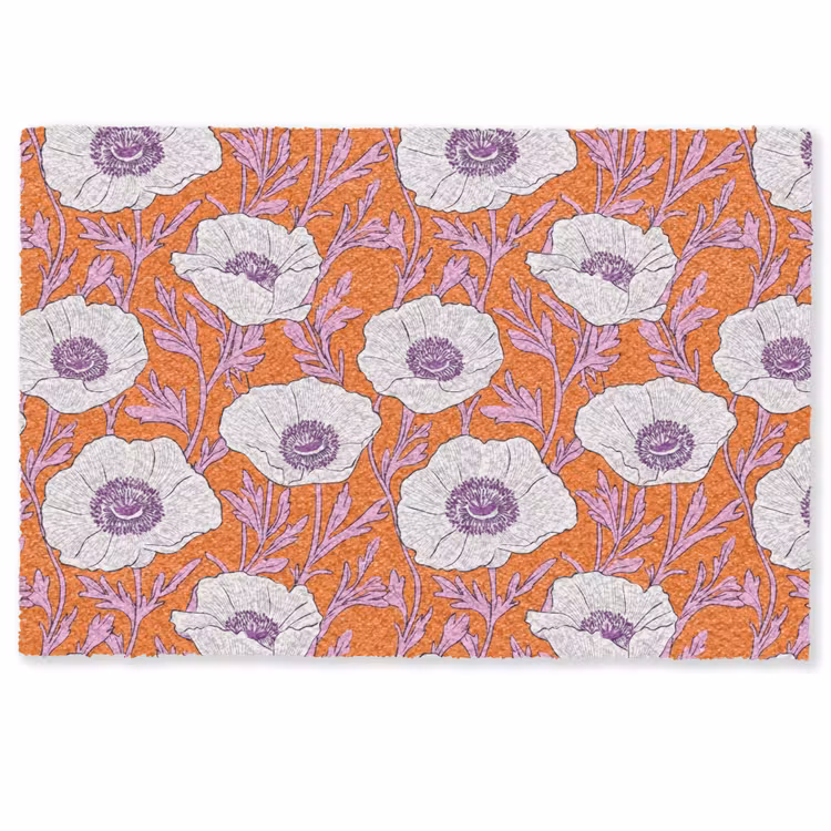 Deurmat - Bloemen - Grafisch - Oranje — 1