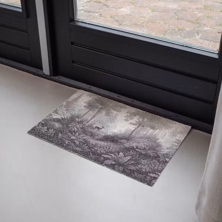 Deurmat - Bos - Hert - Zwart - Wit — 2