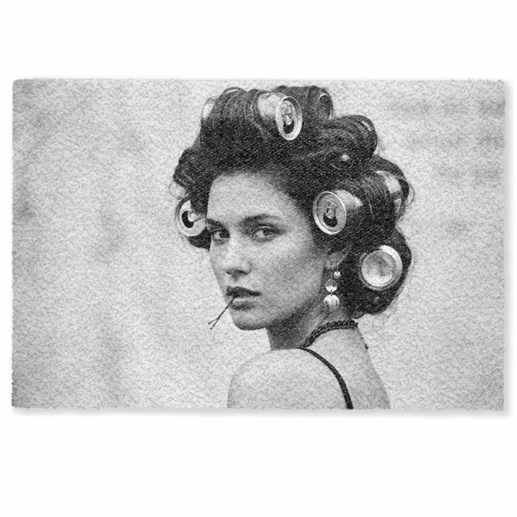 Deurmat - Edgy - Vrouw - Zwart - Wit — 1