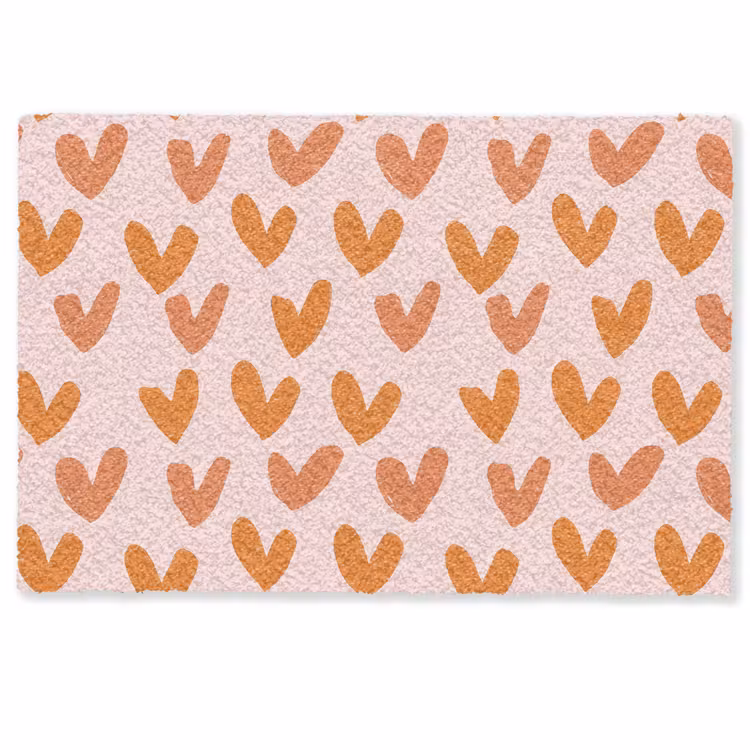 Deurmat - Hartjes - Getekend - Oranje — 1
