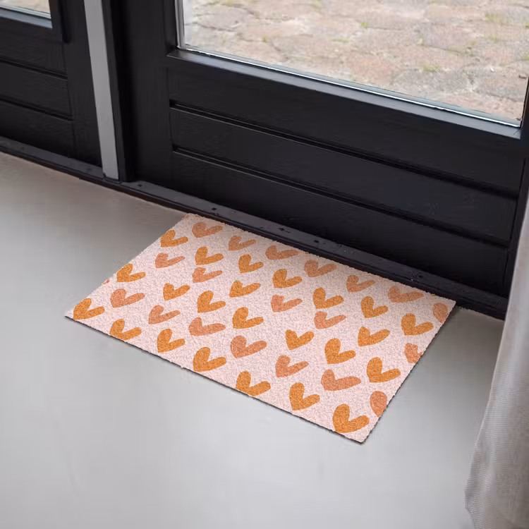 Deurmat - Hartjes - Getekend - Oranje — 2
