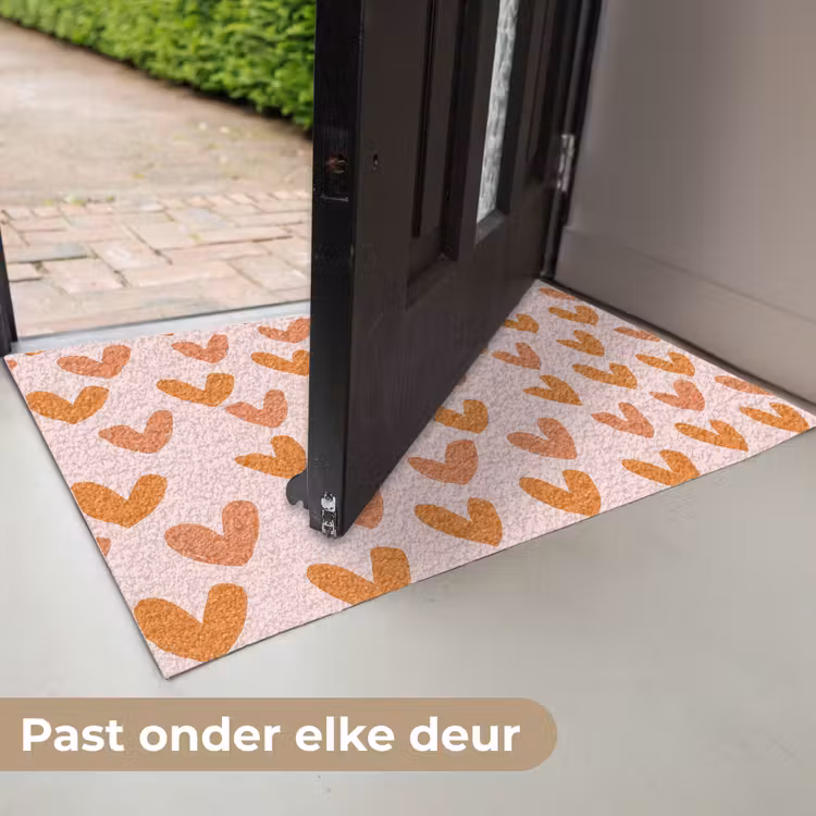 Deurmat - Hartjes - Getekend - Oranje — 7
