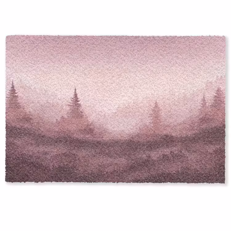 Deurmat - Landschap - Mistig - Roze — 1