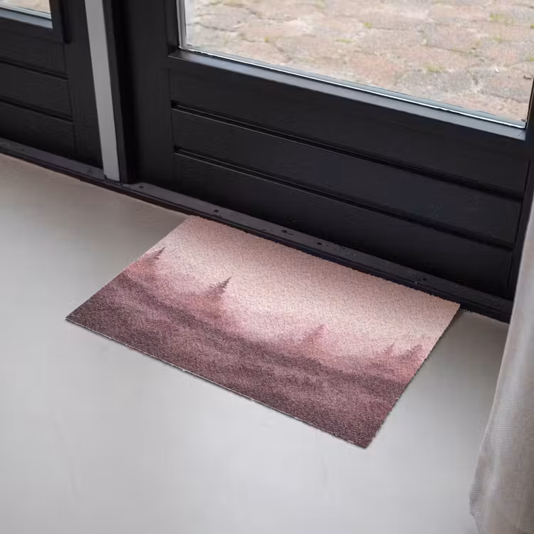 Deurmat - Landschap - Mistig - Roze — 2