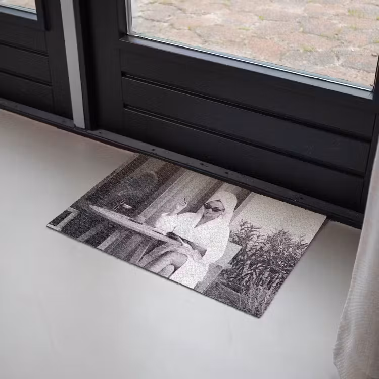 Deurmat - Modern - Vrouw - Zwart - Wit — 2
