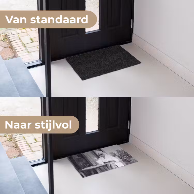 Deurmat - Modern - Vrouw - Zwart - Wit — 3