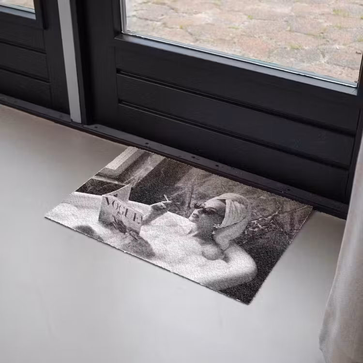 Deurmat - Relaxt - Bad - Zwart - Wit — 2