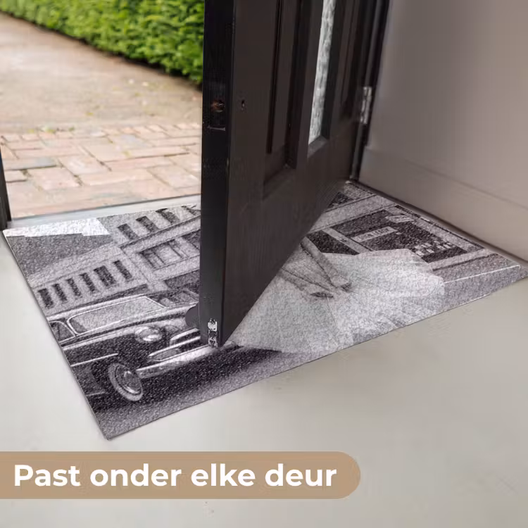 Deurmat - Retro - Vrouw - Zwart - Wit — 7