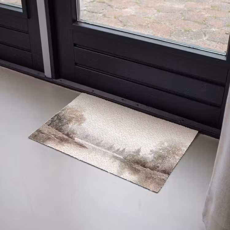 Deurmat - Rivierlandschap - Minimalistisch - Aardetinten — 2