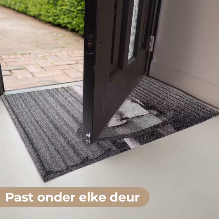 Deurmat - Vrouw - Bubbels - Zwart - Wit — 7