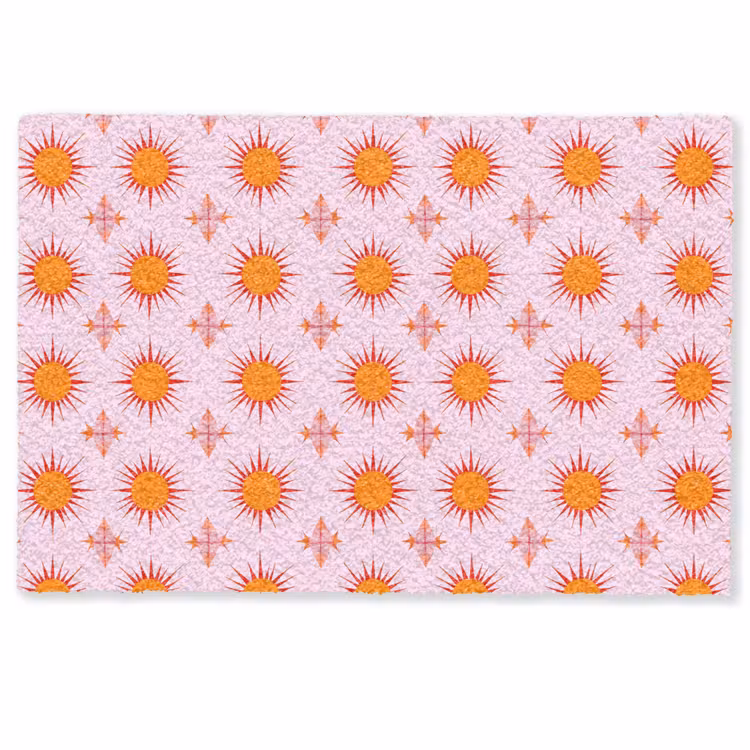 Deurmat - Zon - Patroon - Roze — 1