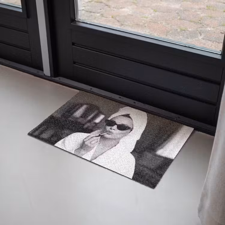 Deurmat - Zonnebril - Vrouw - Zwart - Wit — 2