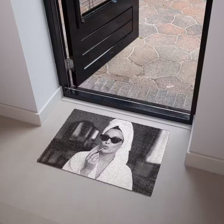 Deurmat - Zonnebril - Vrouw - Zwart - Wit — 4