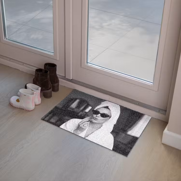 Deurmat - Zonnebril - Vrouw - Zwart - Wit — 8