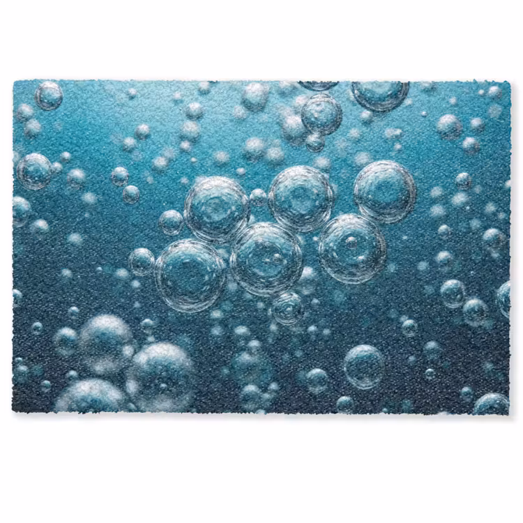 Deurmat - Luchtbellen - Dynamisch - Blauw — 1