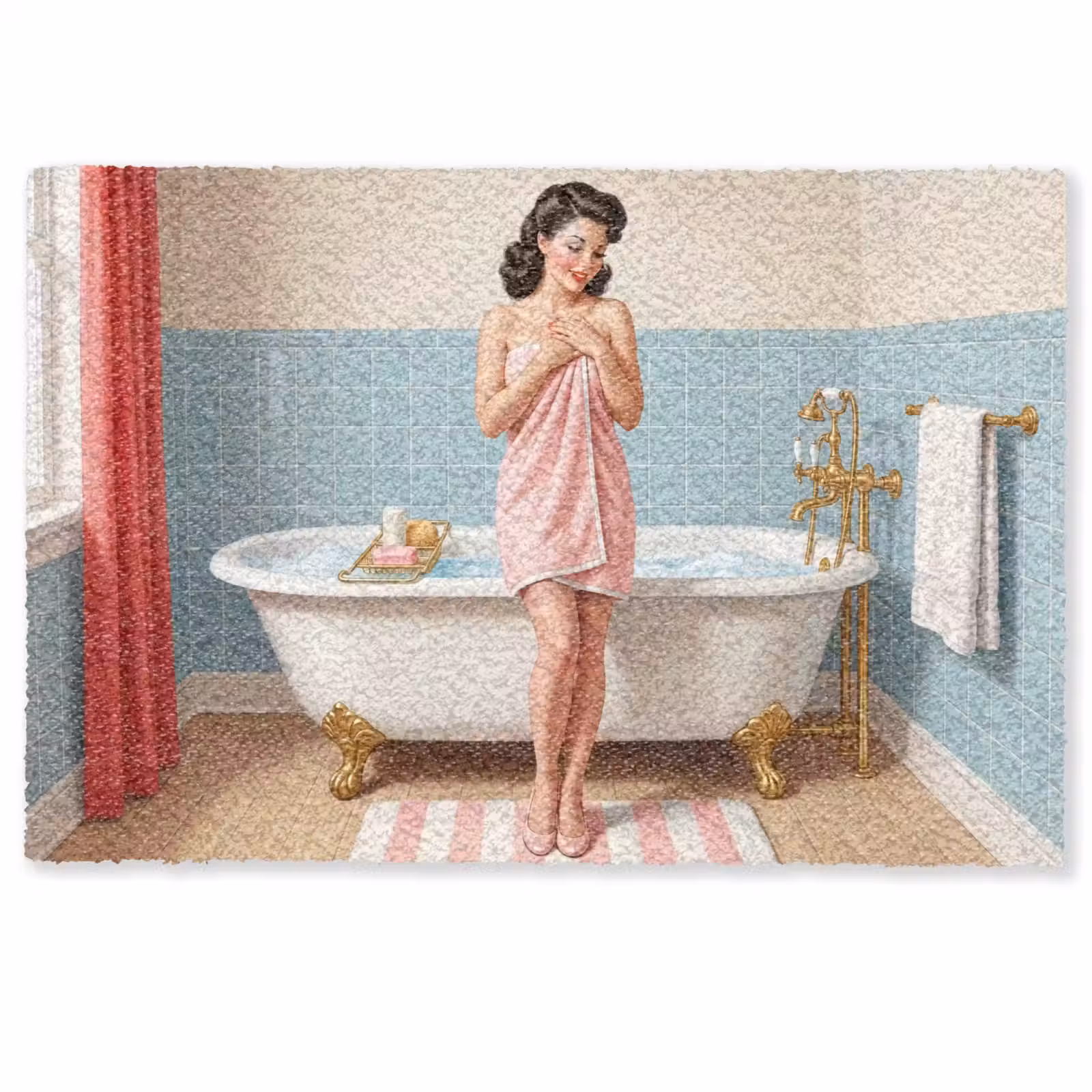 Deurmat - Badkamer - Vrouw - Roze — 1