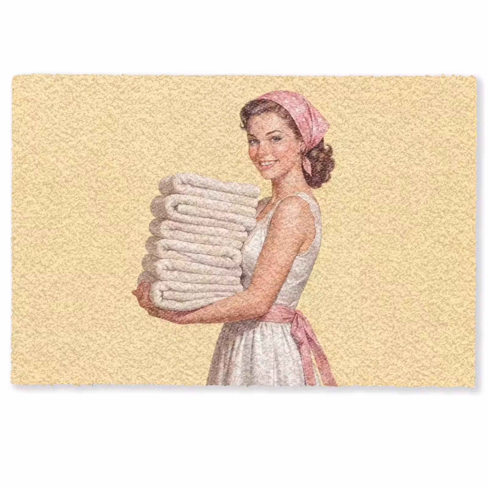 Deurmat - Handdoeken - Vrouw - Jurk - Roze — 1