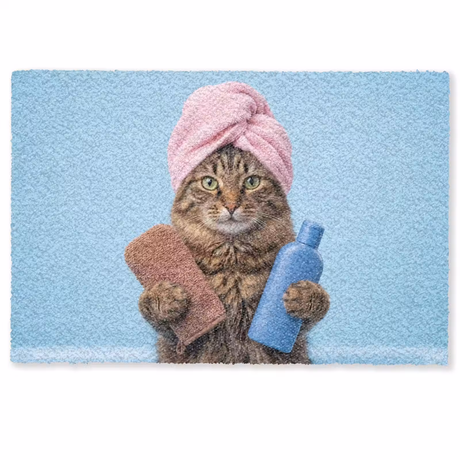 Deurmat - Kat - Handdoek - Washand - Zeep — 1