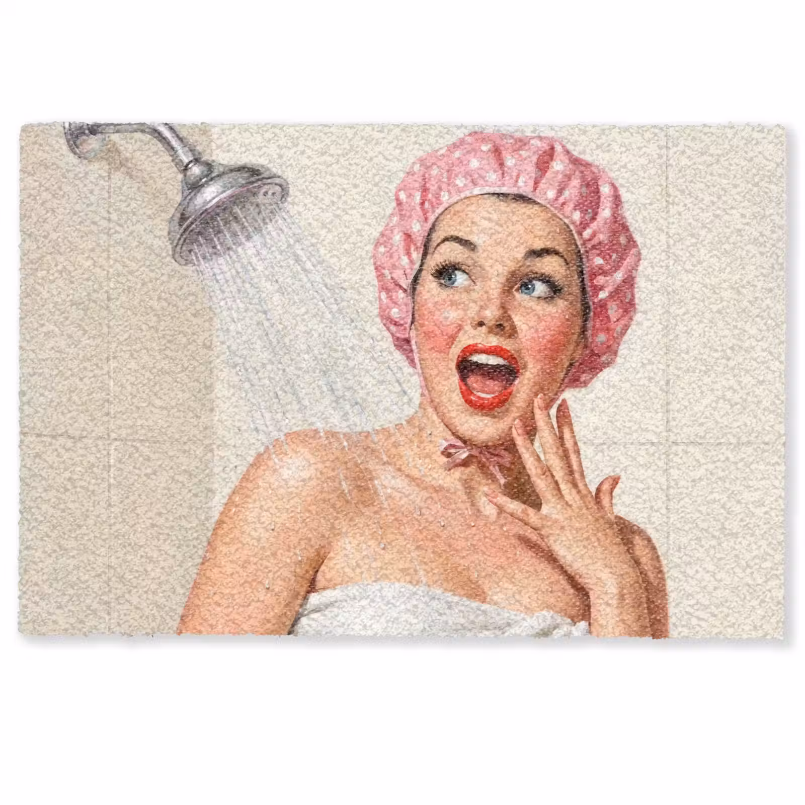 Deurmat - Vrouw - Douche - Roze — 1