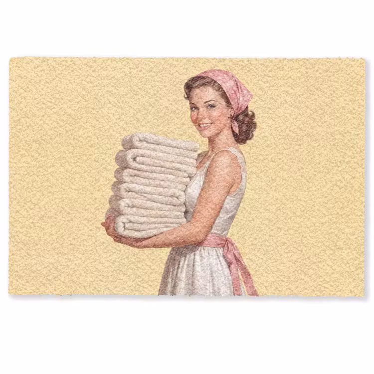 Deurmat - Handdoeken - Vrouw - Jurk - Roze — 1