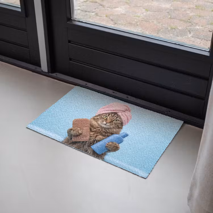 Deurmat - Kat - Handdoek - Washand - Zeep — 2