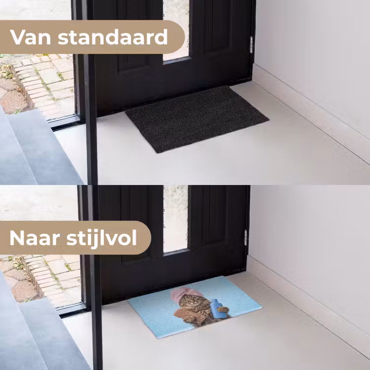 Deurmat - Kat - Handdoek - Washand - Zeep — 3