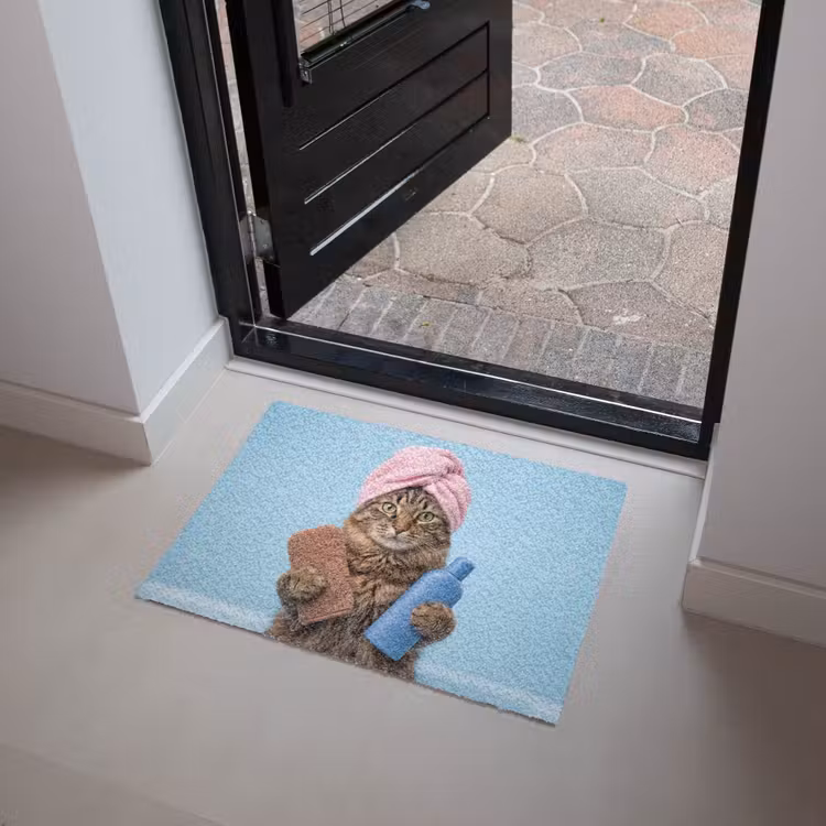 Deurmat - Kat - Handdoek - Washand - Zeep — 4