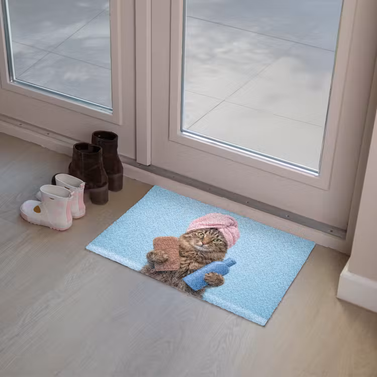 Deurmat - Kat - Handdoek - Washand - Zeep — 8