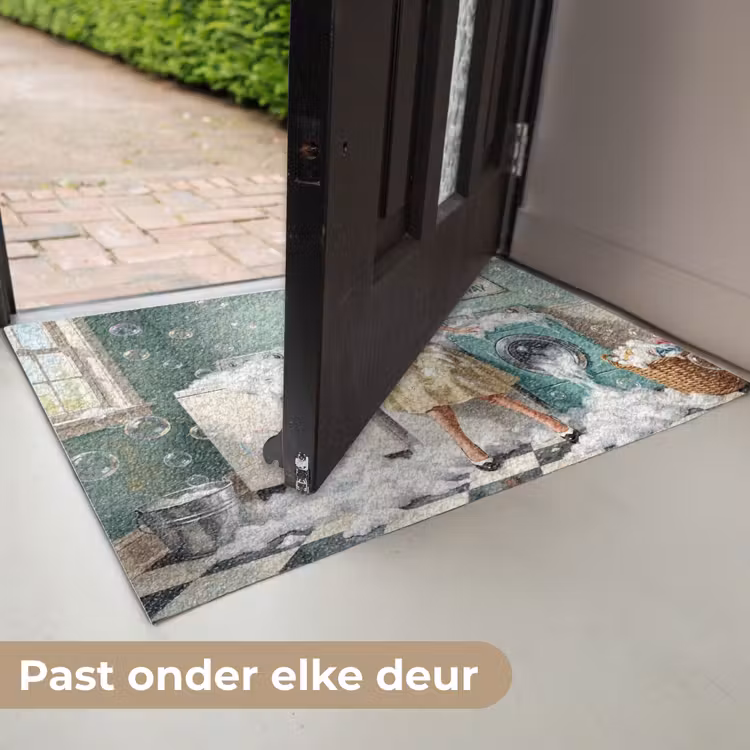 Deurmat - Retro - Blauw - Vrouw — 7