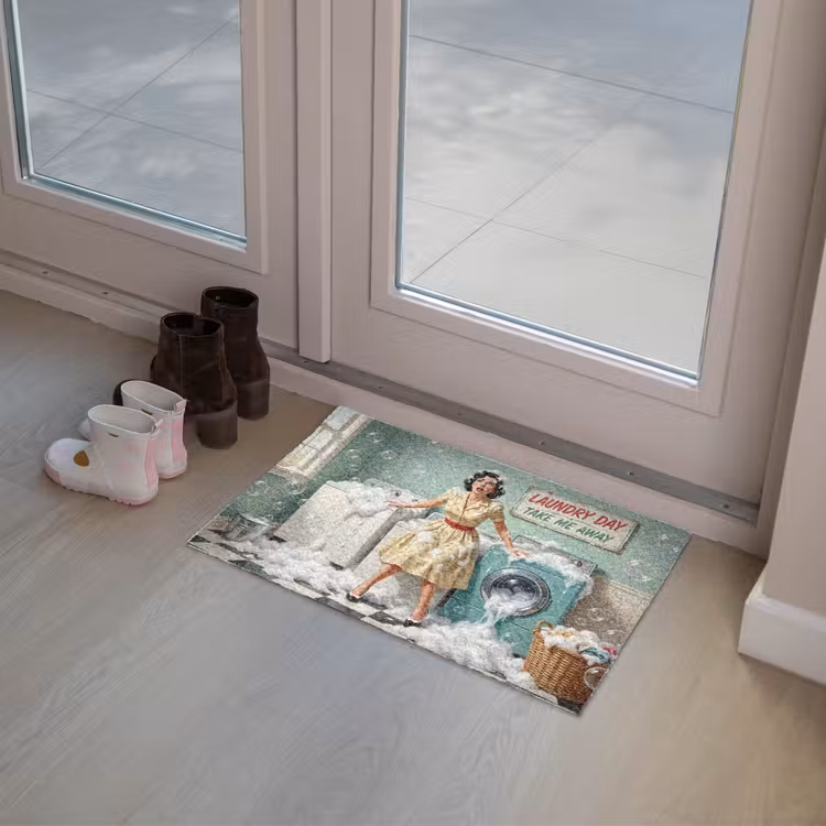 Deurmat - Retro - Blauw - Vrouw — 8