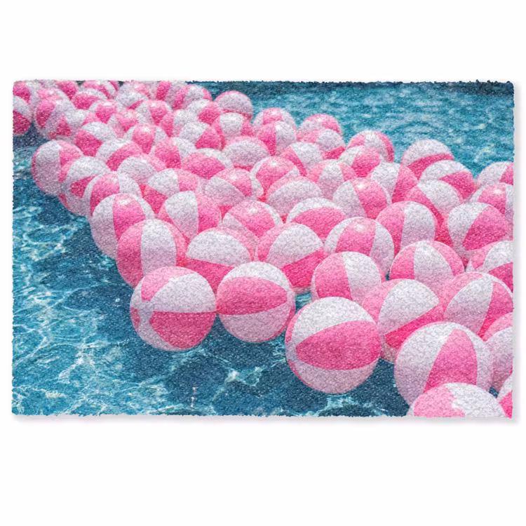 Deurmat - Strandballen - Roze - Water — 1