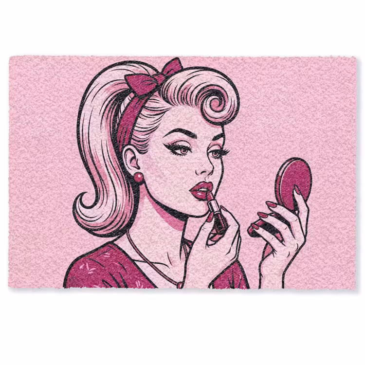 Deurmat - Vintage - Vrouw - Roze — 1