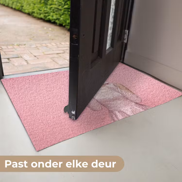 Deurmat - Vrouw - Roze - Parelketting - Krulspelden — 7
