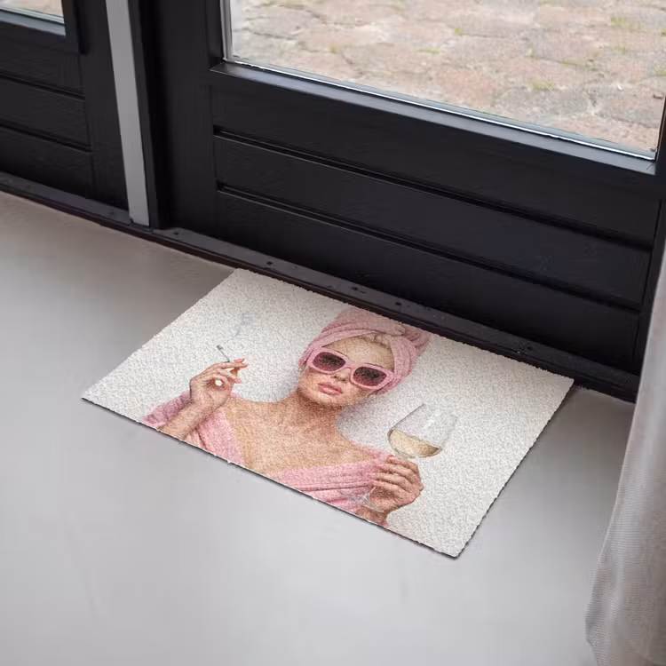 Deurmat - Vrouw - Roze - Wijn - Zonnebril — 2