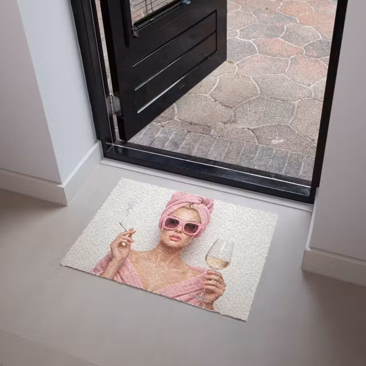 Deurmat - Vrouw - Roze - Wijn - Zonnebril — 4
