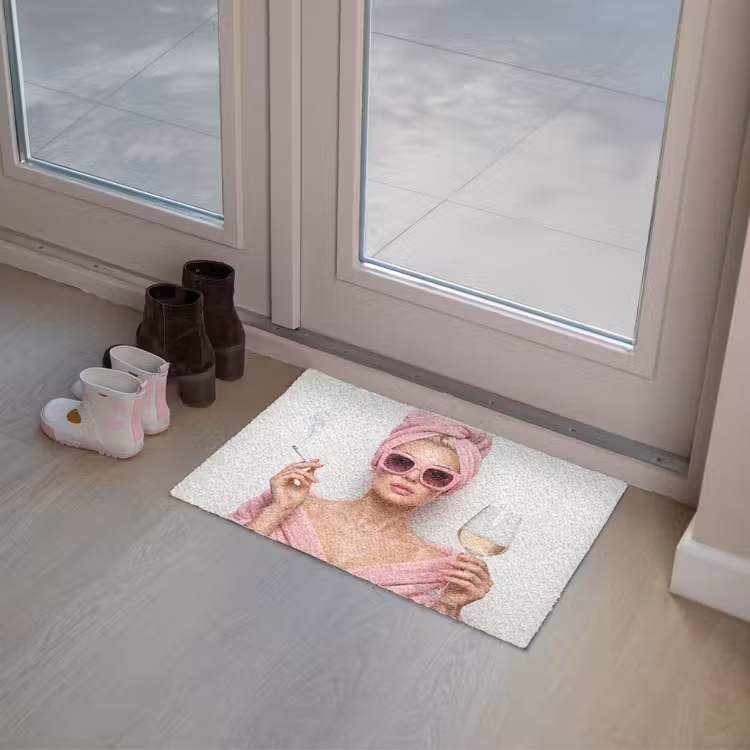 Deurmat - Vrouw - Roze - Wijn - Zonnebril — 8