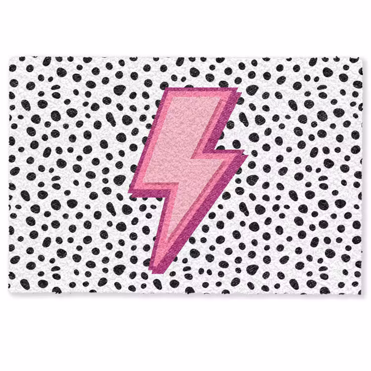 Deurmat - Bliksem - Roze - Stippen — 1