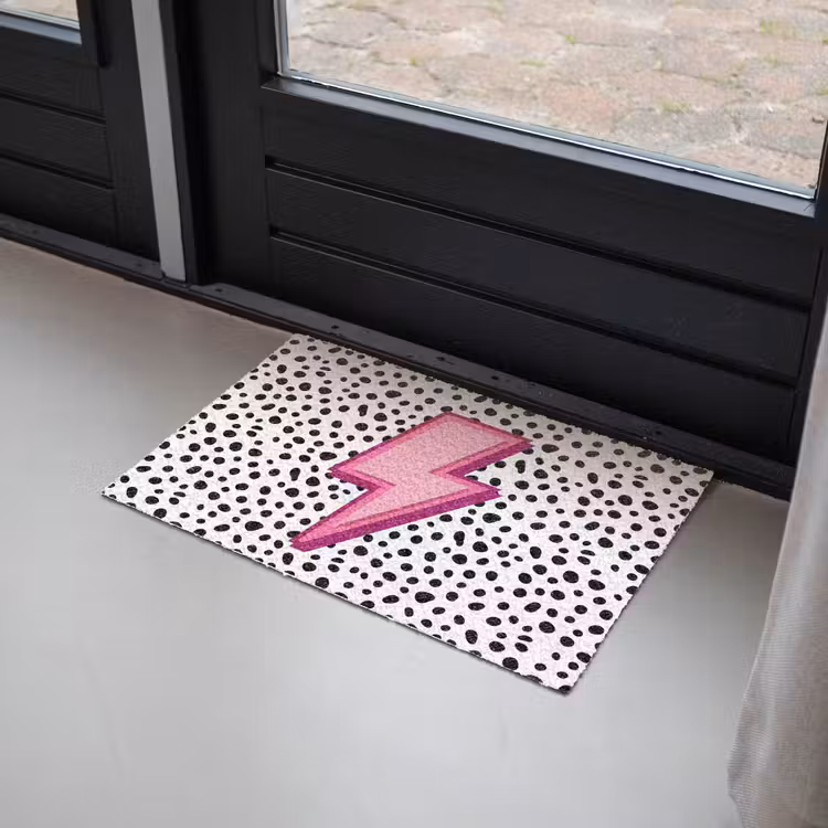Deurmat - Bliksem - Roze - Stippen — 2