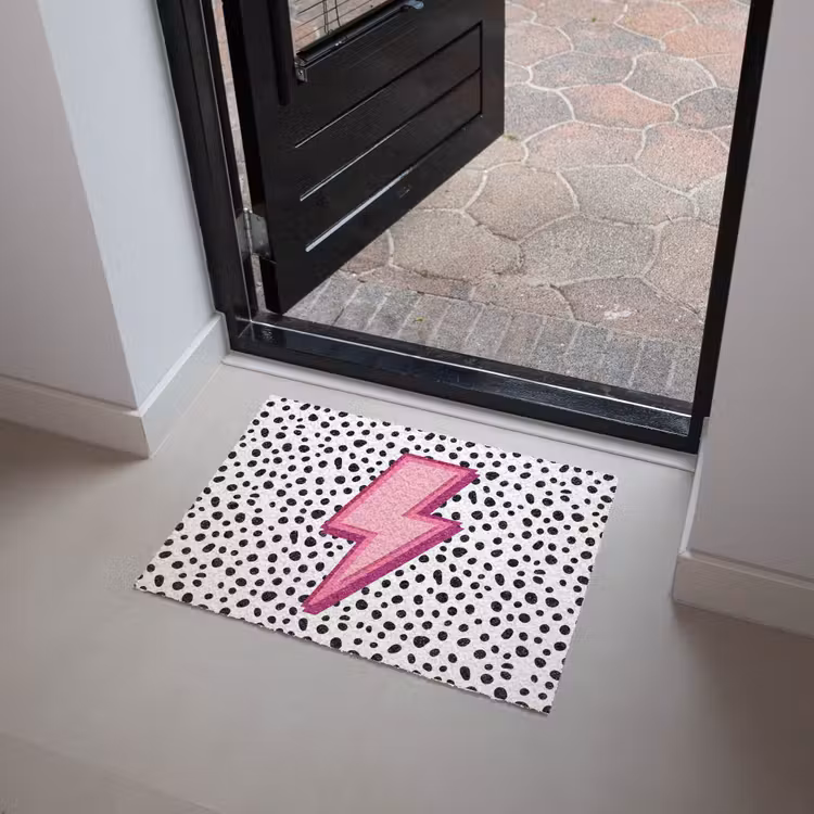 Deurmat - Bliksem - Roze - Stippen — 4