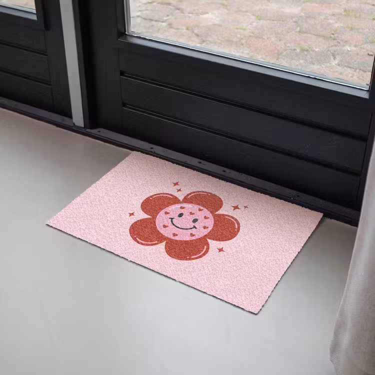 Deurmat - Bloem - Roze - Hartjes — 2