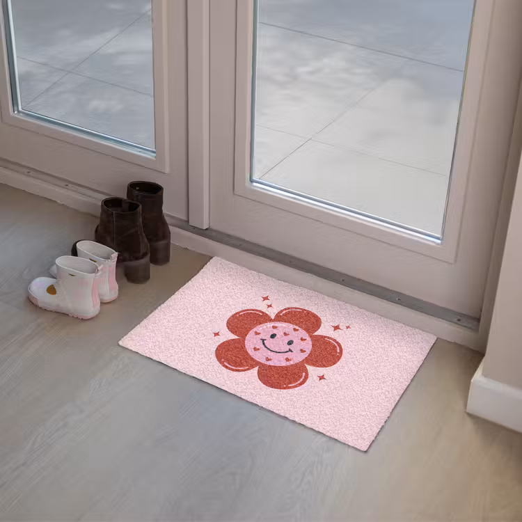 Deurmat - Bloem - Roze - Hartjes — 8