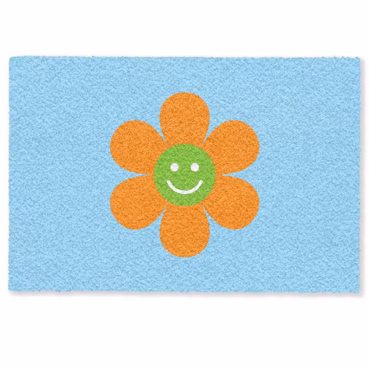 Deurmat - Bloem - Smiley - Kleurrijk — 1