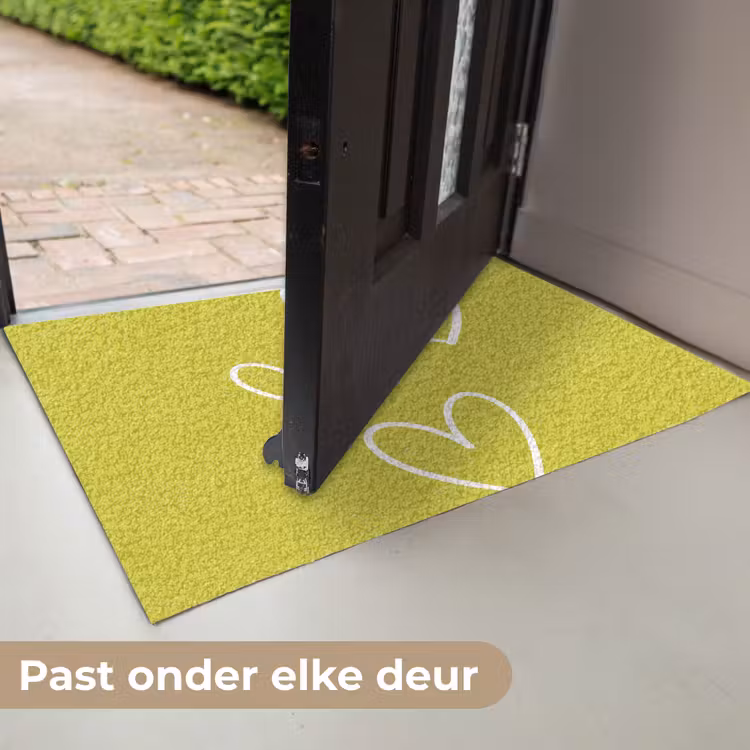 Deurmat - Groen - Hartjes - Wit — 7