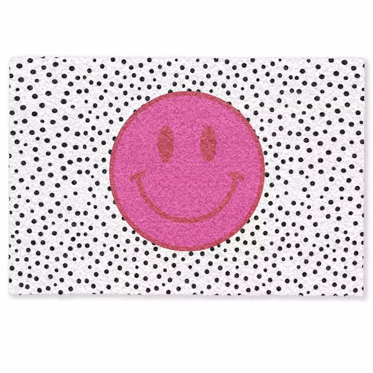 Deurmat - Smiley - Roze - Stippen — 1