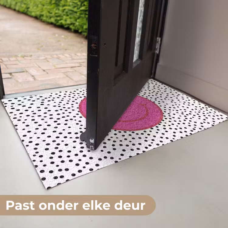 Deurmat - Smiley - Roze - Stippen — 7