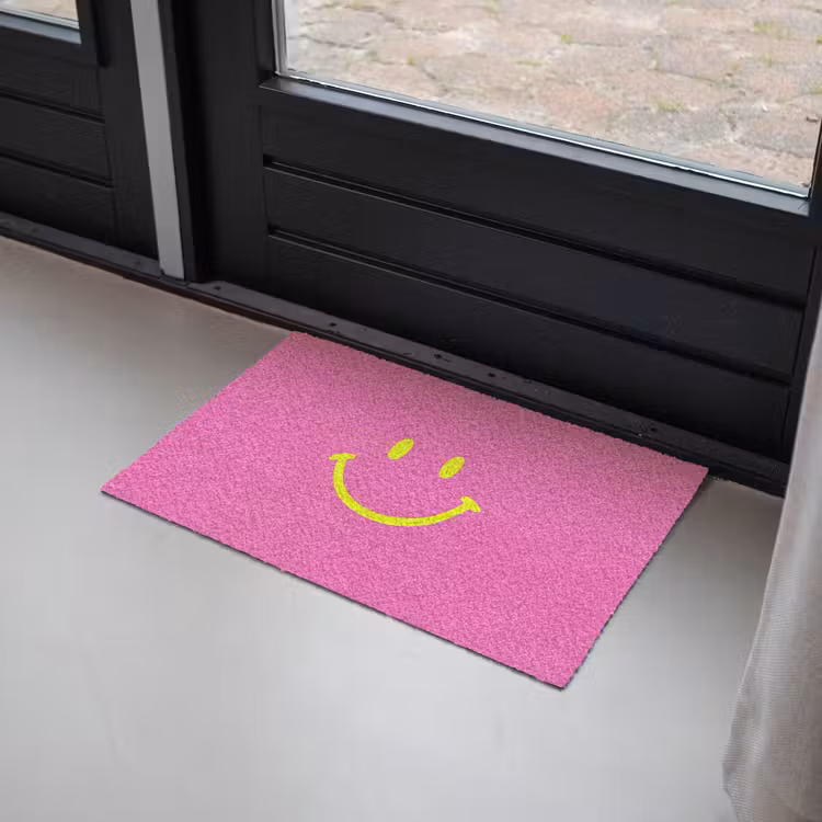 Deurmat - Smiley - Vrolijk - Roze — 2