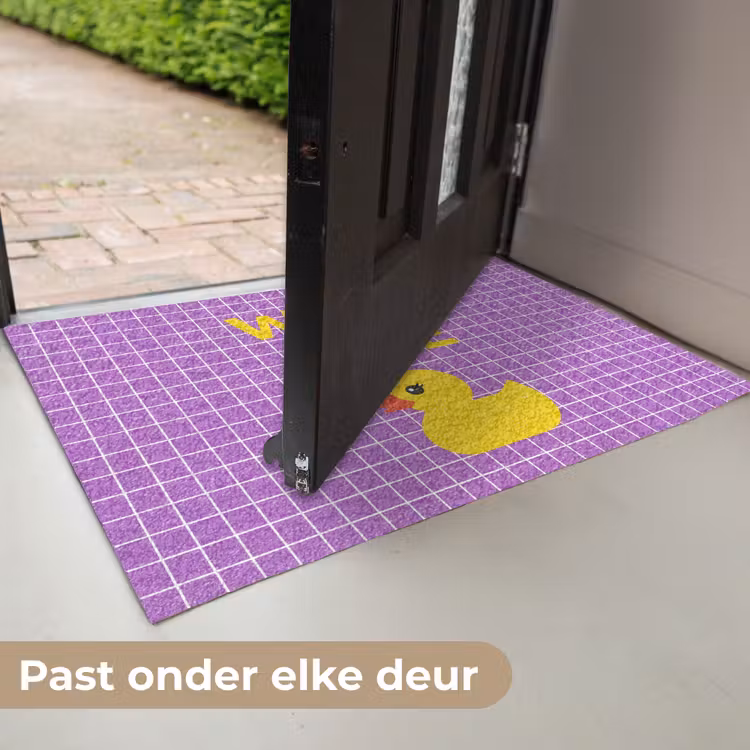 Deurmat - Tekst - Eend - Paars — 7