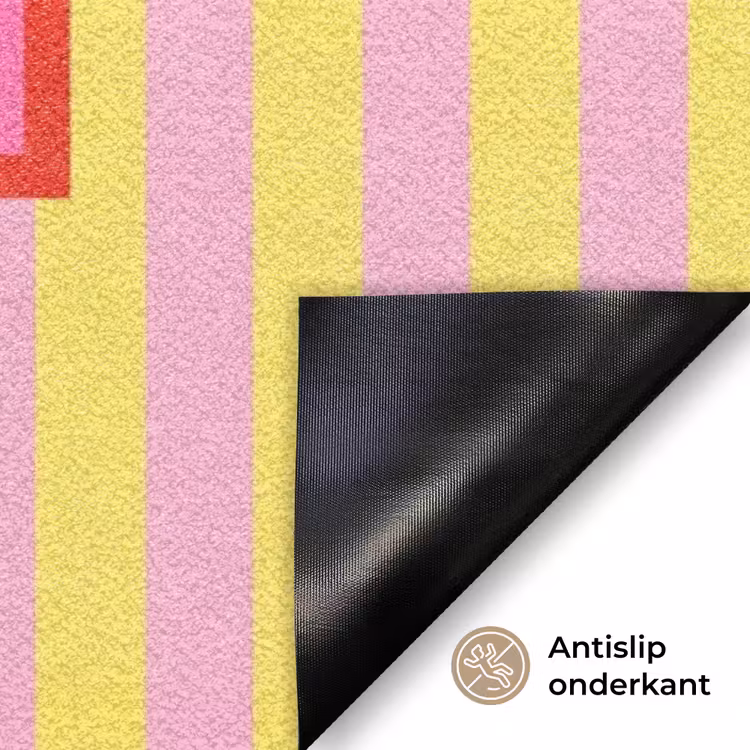 Deurmat - Tekst - Strepen - Roze — 6