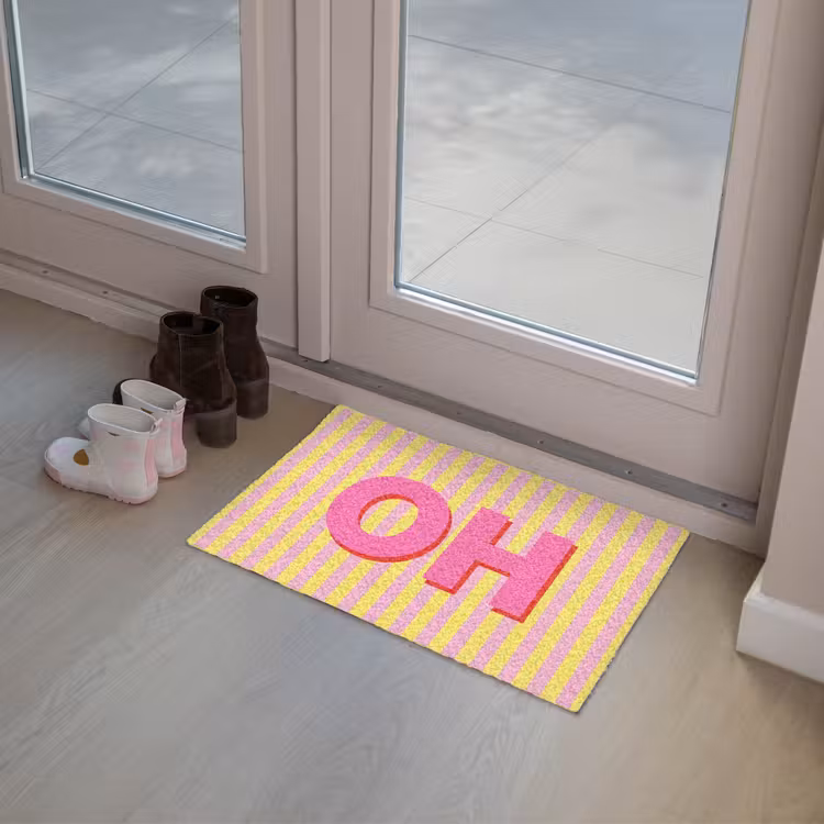 Deurmat - Tekst - Strepen - Roze — 8